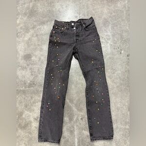 Women's Black Embellished Jeans